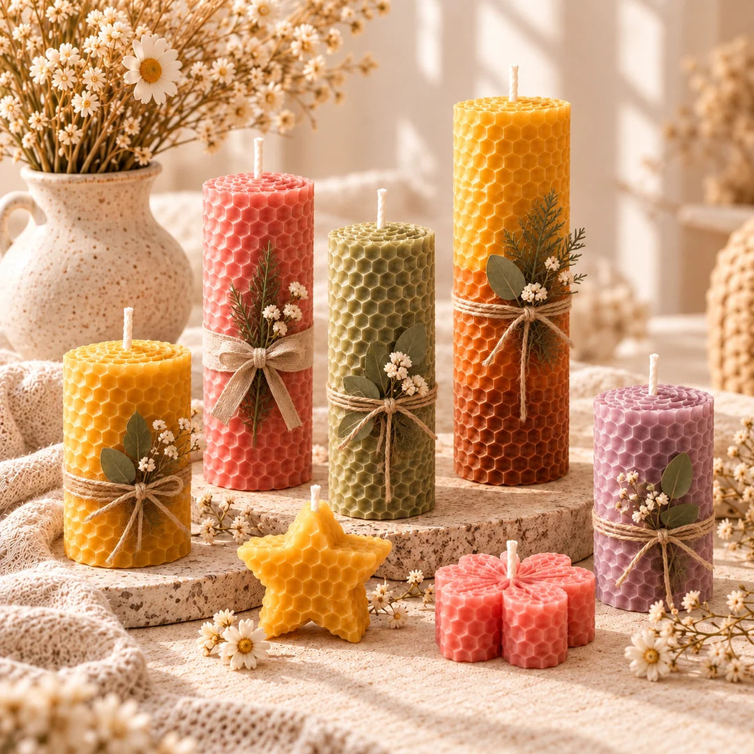 MyCandleKit™ – Kit Bougies en Cire d’Abeille – 12 Feuilles